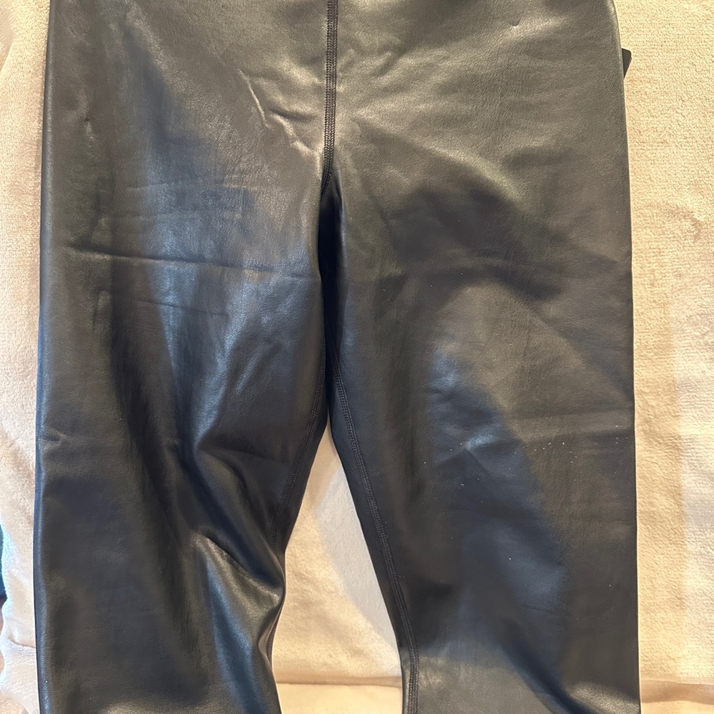 Black Stretch Leatherette Leggings